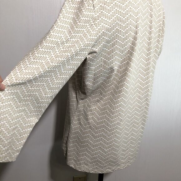 J. McLaughlin Durham Catalina Cloth Womens XL Beige Ruffle V-Neck 3/4 Sleeve Top - Picture 7 of 10